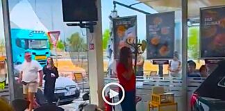 Croatia: The car drove into the cafe at the Nadine rest stop on the A1 highway!